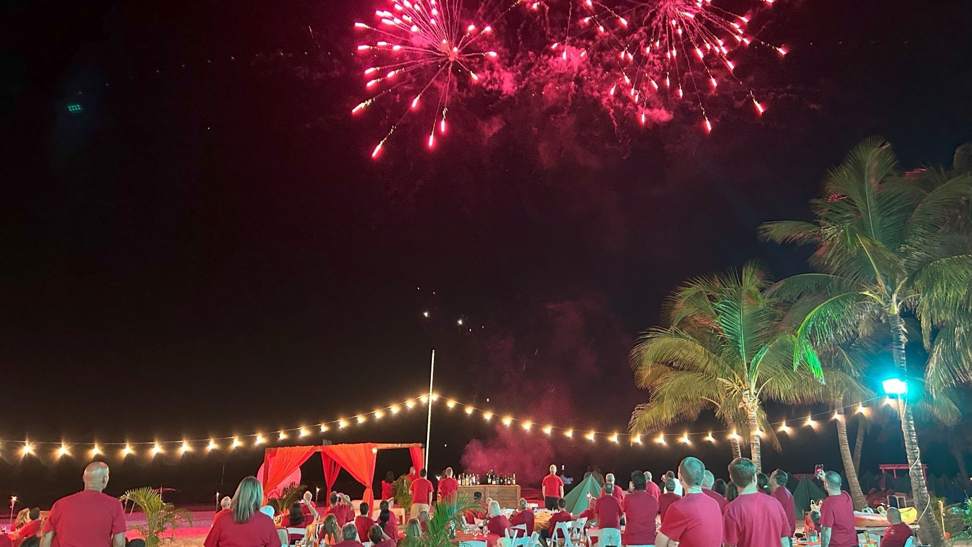 Fortino's event fireworks on beach